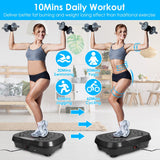 Vibration Exercise Machine Vibrating Plate Platform Whole Body Fitness Vibration Workout Equipment with 120 Speeds 1-20Mins Timer Resistant Bands Remo