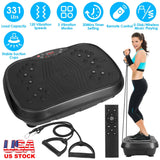 Vibration Exercise Machine Vibrating Plate Platform Whole Body Fitness Vibration Workout Equipment with 120 Speeds 1-20Mins Timer Resistant Bands Remo